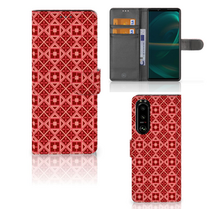 Sony Xperia 5III Telefoon Hoesje Batik Rood