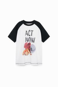 T-shirt met Act Now - WHITE - 7/8