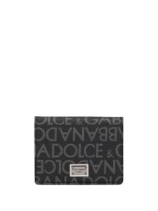 Dolce & Gabbana porte-cartes en cuir à motif monogrammé - Noir