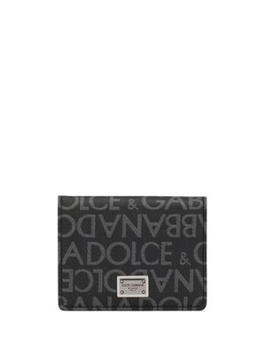 Dolce & Gabbana porte-cartes en cuir à motif monogrammé - Noir