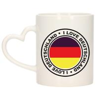 Cadeau koffiemok Duitsland - vlag - I love - 300 ml - keramiek - landen thema - support