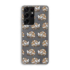 Slapende poes: Samsung Galaxy S21 Ultra Transparant Hoesje