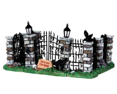 Spooky iron gate and fence - Lemax