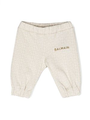 Balmain Kids pantalon de jogging à motif monogrammé - Tons neutres