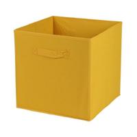 Opbergmand/kastmand Square Box - karton/kunststof - 29 liter - oker geel - 31 x 31 cm