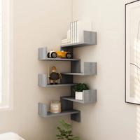 Hoekwandschappen 2 st 40x40x50 cm bewerkt hout grijs sonoma Hoekwandschappen 2 st 40x40x50 cm bewerkt hout grijs sonoma