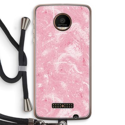 Abstract Painting Pink: Motorola Moto Z Force Transparant Hoesje met koord