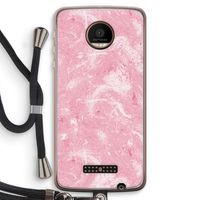 Abstract Painting Pink: Motorola Moto Z Force Transparant Hoesje met koord