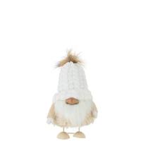 J-Line Kerstfiguren kerstman Pompom - polyresin - wit| beige - 34 cm - thumbnail