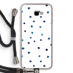 Blauwe stippen: Samsung Galaxy J4 Plus Transparant Hoesje met koord