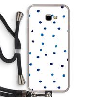 Blauwe stippen: Samsung Galaxy J4 Plus Transparant Hoesje met koord