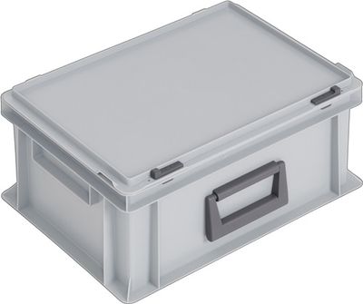 Lockweiler Kunststof koffer | L400xB300xH183 mm PP 1 greep | schuifsluiting grijs 14 l | 1 stuk - PC14-139. 214.110. 118 - PC14-139. 214.110. 118