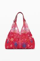 Medium star texture tote bag - RED - U Medium star texture tote bag - RED - U