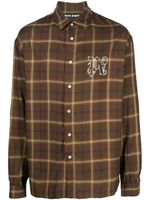 Palm Angels PA monogram-print checked shirt - Marron