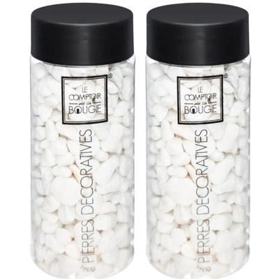 Kleine decoratie/hobby steentjes - 2x - wit - 750 gram