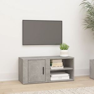Tv-meubel 80x31,5x36 cm bewerkt hout betongrijs