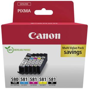 Canon Inktcartridge PGI-580/CLI-581 PGBK/C/M/Y/BK Multipack Origineel Combipack Zwart, Cyaan, Magenta, Geel 2078C007