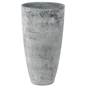 Bloempot/plantenpot vaas van gerecycled kunststof betongrijs D29 en H50 cm   -