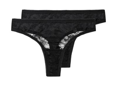 esmara Set van 2 dames strings (Zwart, L (44/46))