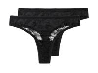 esmara Set van 2 dames strings (Zwart, L (44/46))