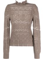 Polo Ralph Lauren pointelle-knit long-sleeved jumper - Marron - thumbnail