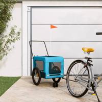 VidaXL Hondenfietstrailer oxford stof en ijzer blauw en zwart
