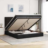 Ottoman bed met matrassen 200x200cm stof zwart