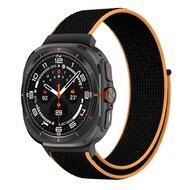 Nylon loop bandje - Zwart / oranje - Samsung Galaxy Watch Ultra 47mm Nylon loop bandje - Zwart / oranje - Samsung Galaxy Watch Ultra 47mm