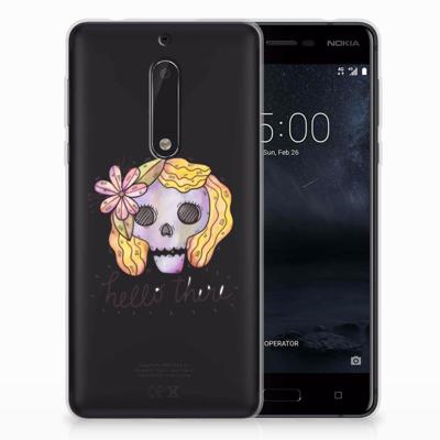 Silicone Back Case Nokia 5 Boho Skull Silicone Back Case Nokia 5 Boho Skull