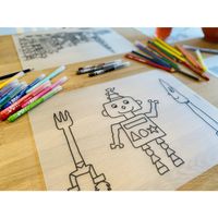 Herkleurbare placemat Robot Slimpie - thumbnail