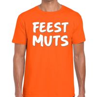 Feestmuts fun t-shirt oranje heren - thumbnail