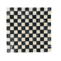 Terre d&apos;Azur Mosaic Strip Biancone / Nero 30x30 cm