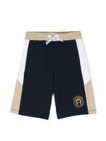 Aigner Kids short à logo imprimé - Bleu