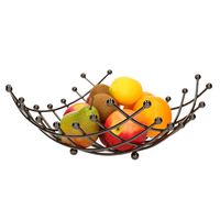 Metalen fruitmand/fruitschaal zwart vierkant 31 x 31 x 13 cm