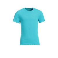 WE Fashion ribgebreid T-shirt met borduursels blauw - thumbnail