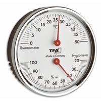 TFA Hygro en thermo meter - metaal/messing - zilver - 7 cm - luchtvochtigheidsmeter TFA Hygro en thermo meter - metaal/messing - zilver - 7 cm - luchtvochtigheidsmeter