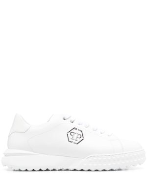Philipp Plein baskets en cuir - Blanc