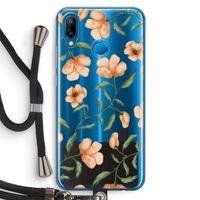 Peachy flowers: Huawei P20 Lite Transparant Hoesje met koord