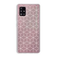 Zwart-witte kubussen: Samsung Galaxy A51 5G Transparant Hoesje