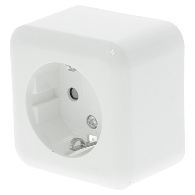 Q-Link Contactdoos | Opbouw | 1-voudig | Met Aanraakbeveiliging | Randaarde | Polarwit - 00.947.03