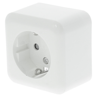 Q-Link Contactdoos | Opbouw | 1-voudig | Met Aanraakbeveiliging | Randaarde | Polarwit - 00.947.03