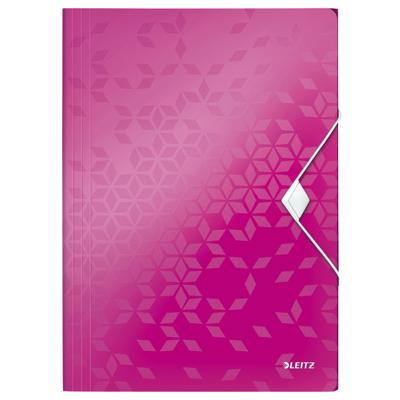 Elastomap Leitz WOW A4 3 kleppen PP roze | 10 stuks