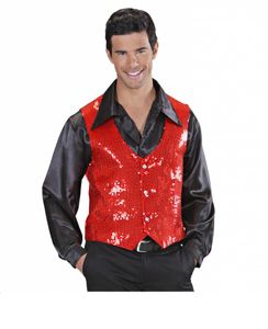 Rode Gilet glitter man