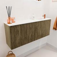 Toiletmeubel Mondiaz Joya | 100 cm | Meubelkleur Dusk | Faye wastafel Talc Rechts | 1 kraangat