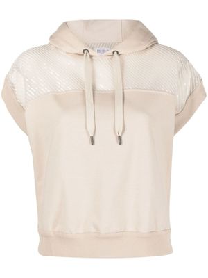 Brunello Cucinelli hoodie à design sans manches - Tons neutres