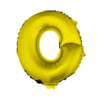 Gouden opblaas letter ballon O op stokje 41 cm   -