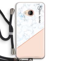 Marmer in stijl: HTC U Play Transparant Hoesje met koord
