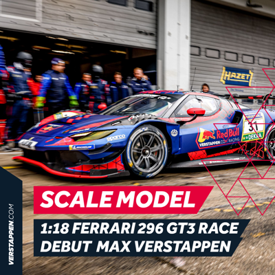 1:18 Ferrari 296 GT3 Race Debut - Max Verstappen - Verstappen.com Racing - Schaalmodel