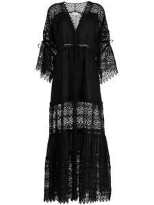 Charo Ruiz Ibiza Marguerita lace-trim maxi dress - Noir