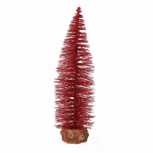 Mini kerstboom op stam 35 cm rood   -